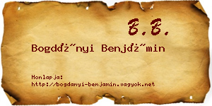 Bogdányi Benjámin névjegykártya