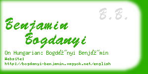 benjamin bogdanyi business card